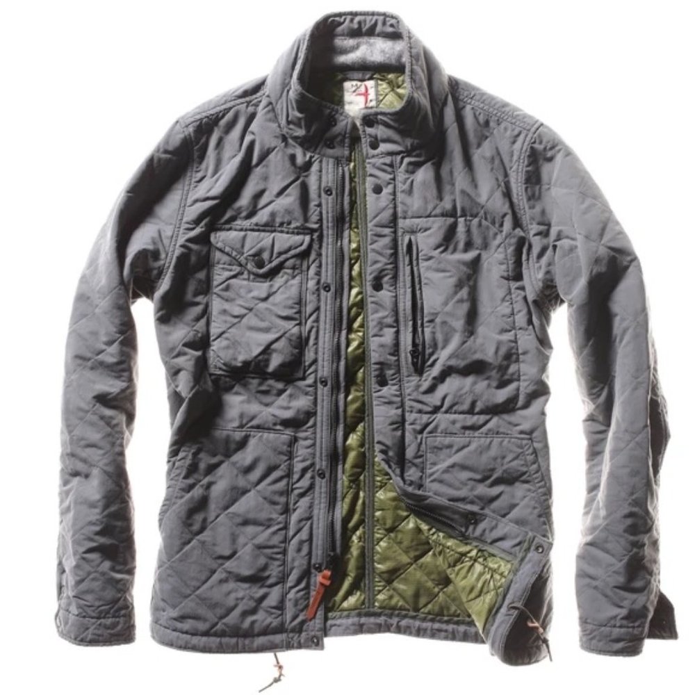 Relwen Quilted Tanker Jacket in Grey/Small